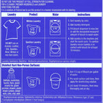 Close-up infographic panel showing laundry and hard-surface disinfection instructions with measuring icons