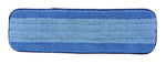 Isolated top view of a blue Bona microfiber cleaning pad with dual-tone textured zones