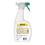 Rear view of a Bona spray bottle showing product information and barcode on the back label