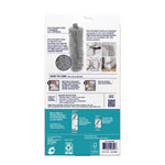Back of Bona reusable duster refill package with product details, usage images and washing instructions on white background.
