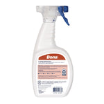 Rear view of a Bona hardwood floor cleaner spray bottle showing product information and barcode on the label