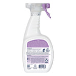 Rear view of a Bona Pet System spray bottle showing back label, directions and a translucent spray trigger with purple accent.