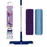 Bona Pet microfiber mop, adjustable pole, and two replacement pads beside retail packaging on white background
