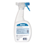 Back view of a Bona cleaner spray bottle with product information and barcode visible on the label