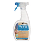 Bona PowerPlus hardwood floor deep cleaner spray bottle showing front label and blue trigger on a white background