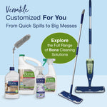 Assortment of Bona cleaning products with mops and text inviting exploration of the full range
