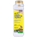 White plastic bottle of Bonide Go Away! Rabbit Dog & Cat Repellent with yellow product label and beige cap on white background