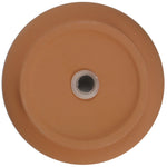 Bottom view of terracotta planter saucer showing central raised drainage collar and circular base detail.