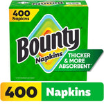 Green Bounty napkins retail box with large logo and '400 Napkins' callout on front