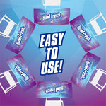 Stylized layout of multiple Bowl Fresh lavender packets and hangers arranged around bold "Easy To Use!" text