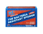 Brillo Basics Estracell blue scrub sponge pack with bold "The Bacteria Resistant Sponge" label