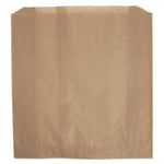 Single flat brown wax or paper sanitary bag with serrated top edge on a white background.
