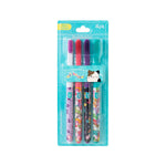 Brush Buddies Squishmallows 4-pack in retail blister card showing four colorful character toothbrushes and teal packaging