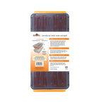 Rear view of Burpee SuperSeed seed tray packaging showing product instructions and a dark translucent lid over the tray