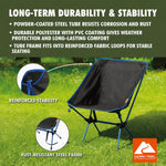 Ozark Trail Compact Backpacking Camping Chair, Black, Adult
