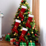 Uutvery 17.7 Inches Monogram Christmas Stockings with Initial Letter,Red Velvet with White Plush Cuff Personalized Embroidered Letter Christmas Stocking for Xmas Tree Fireplace DIY Decor – view 2