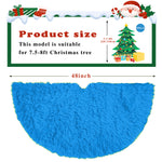 Gynky 48" Christmas Tree Skirt, Luxury Soft Ultra Plush Toscana Fabric Holiday Tree Base Cover Faux Fur Xmas Tree Mat Decorations Home Décor, Blue – view 3