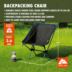 Ozark Trail Compact Backpacking Camping Chair, Black, Adult