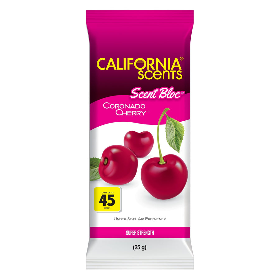 California Scents Coronado Cherry Scent Bloc package showing cherry artwork and 45-day callout