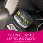 California Scents 'Ice' can placed in a car console area, shown in a lifestyle setting with soft interior lighting.