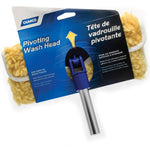 Camco branded retail carded packaging for a pivoting wash head showing blue header and beige washable pad