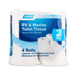 front of camco rv & marine ultra soft 2-ply toilet tissue package showing 4 rolls