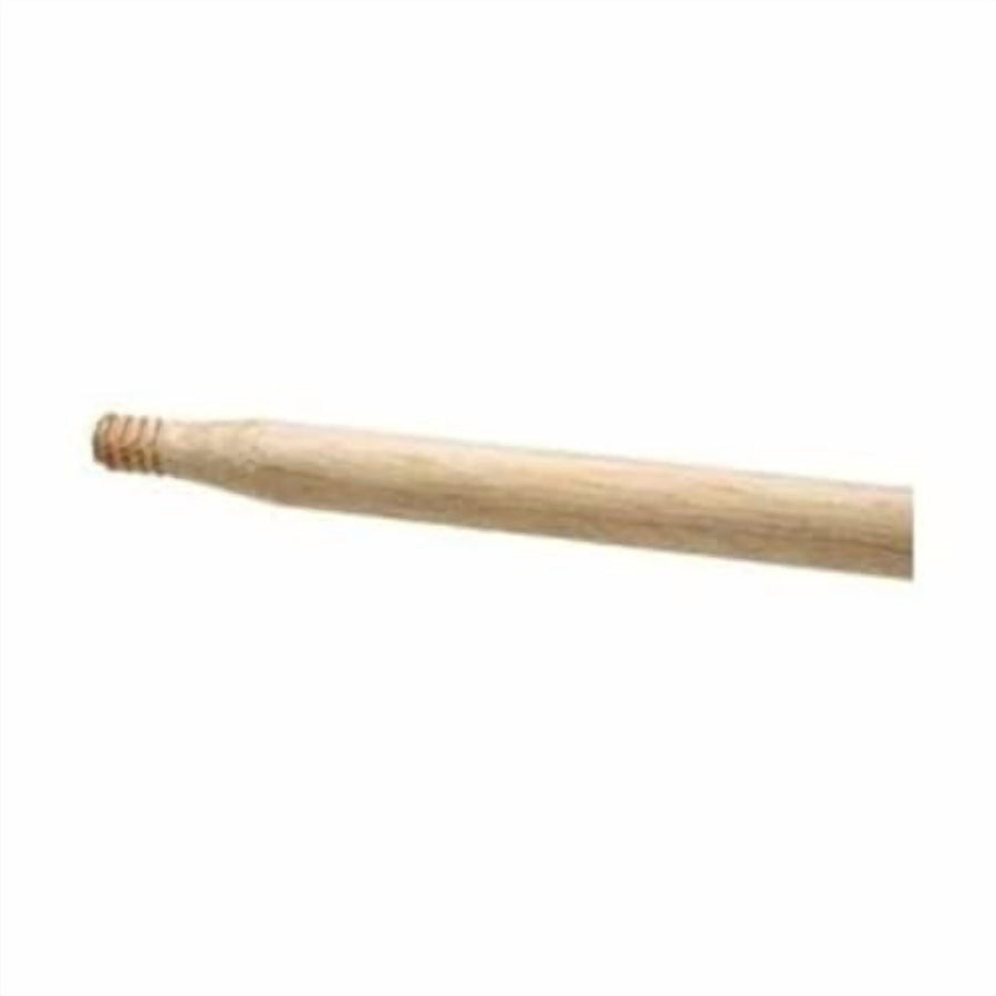 Close-up of a Carrand sanded wooden handle showing the tapered, threaded end on a white background