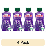 Four purple Cascade Clean + Dry Booster bottles with green caps shown side-by-side above a beige '4 Pack' label.