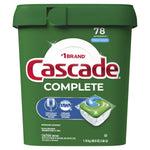 Front-facing Cascade Complete green tub with logo, pod illustration and product details on white background