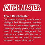 Red Catchmaster brand panel with 'About Catchmaster' heading and several lines of descriptive brand text beneath the logo
