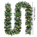 9ft Snowed Norfolk Pine Christmas Garland, Prelit Artificial Garland with LED Lights & 8 Modes, Battery Operated, For Fireplace Mantel, Stair, Indoor Outdoor Decor, 1-Pack – view 3