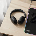onn Hushbyte Wireless Over-Ear Headphones with Memory Foam and HD Sound, Black – view 3