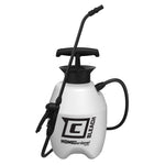 White Chapin HomeGardener one-gallon bleach sprayer with black pump handle, wand and hose, labeled 'BLEACH'