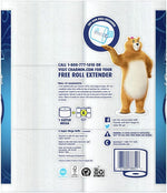 Back of Charmin Ultra Soft package showing bear mascot, barcode, product information and a 'Free Roll Extender' callout.