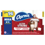 Front-facing Charmin Ultra Strong pack with '24 = 96' mega callout and bear mascots