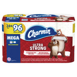 Angled Charmin Ultra Strong mega pack showing brand logo, bears and '24 = 96' callout