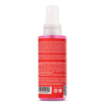 Rear view of a pink Chemical Guys Fresh Cherry Blast spray bottle showing the product’s back label and warning text