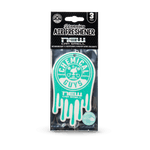 Packaged Chemical Guys teal drip-shaped hanging air freshener labeled 'New Car Smell' in clear blister card