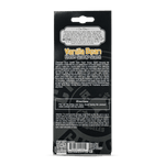 Black printed back of Chemical Guys Vanilla Bean hanging air freshener package showing product description and directions