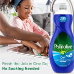 Child washing hands at a sink with an oversized Palmolive Ultra Oxy bottle superimposed at right