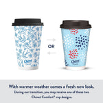 Two illustrated Chinet hot cup designs shown side-by-side indicating possible cup appearance
