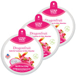 Three Citrus Magic Closet Dragonfruit solid air freshener tins arranged overlapping on white background