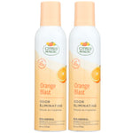 Two Citrus Magic Orange Blast non-aerosol odor eliminating spray bottles with orange slice graphic on label.