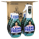 Starter kit packaging with one trigger sprayer bottle and three refill bottles shown in front of a cardboard box