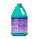 Rear view of a teal Cloralen Aromas gallon jug showing warning and directions text on the purple label