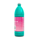 Rear view of a teal CLORALEN Aromas bottle showing the pink back label with directions and ingredient text
