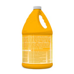 Rear view of a yellow Cloralen bleach bottle showing product warning and ingredient text on the label