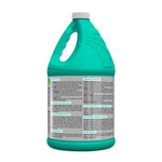 Rear view of a teal Cloralen bleach gallon showing multilingual product information, directions and ingredient panel.