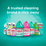 Promotional image of multiple Cloralen cleaning product bottles lined up with headline ‘A trusted cleaning brand a click away’.