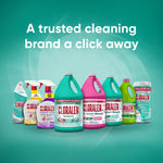 Array of Cloralen cleaning products including bleach, sprays and stain remover under headline 'A trusted cleaning brand a click away'